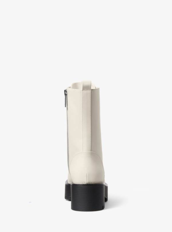 Damske Bojové topánky Michael Kors Bryce Leather Platform Krém - Topanky Michael Kors Obchod | TLXKH-2058